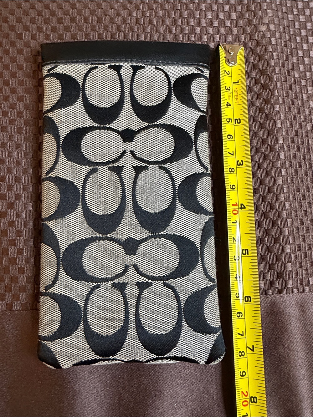 Vintage Coach Black Signature Monogram Eyeglass Pouch - Picture 3 of 5